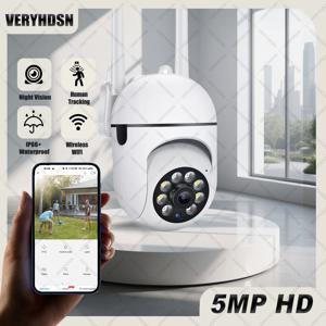 5MP HD 보안 보호 WIFI 카메라 야외 무선 CCTV 풀 컬러 야간 투시경 인간 자동 추적 IP66 + 방수 캠