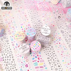 Mr.Paper, 귀여운 작은 패턴 테이프, DIY 스크랩북 폰 케이스, 탄창 일기 장식, 문구 스티커 테이프, 200cm/롤