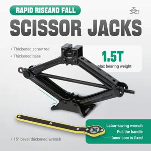 자동차/SUV 타이어 교체 및 긴급 길가 수리를 위한 안정기 베이스 및 래칫 렌치가 있는 기계식 수동 가위 잭