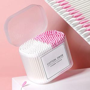 100/200/300Pcs 일회용 더블 헤드 나무 면봉 립스틱 귀 면봉 청소 면봉 메이크업 스틱 면봉 도구