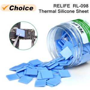 RELIFE RL-098 100PCS IC 칩용 사전 절단 절연 열 패드 높은 열 전도성 자체 접착 수리 실리콘 시트
