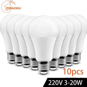 10개/묶음 E27 E14 LED 전구 20W 18W 15W 12W 9W 6W 3W 램프 LED AC 220V 봄빌라 스포트라이트 조명 차가운/따뜻한 백색 램프