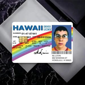 Mclovin – 은행 신용 카드, 버스 패스 스티커, 직불 카드 커버, 멋진 장식, 방수, 4피스 세트