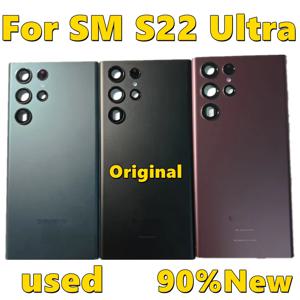 삼성 S22U 5G, SM-S908 유리 배터리 커버 도어 백 하우징 후면 케이스 용 S22 울트라 백 유리 커버 사용 원본 90% 신규