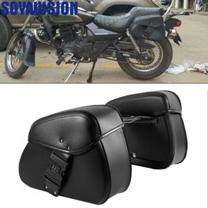 암호 잠금 오토바이 Saddlebags 사이드 도구 보관 안장 가방 Harley Kawasaki Suzuki Yamaha Cruiser Bobber 용 범용