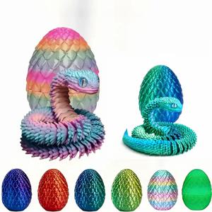 3D 인쇄 된 뱀 계란 조인트 이동성 시뮬레이션 뱀 장식 데스크탑 홈 동물 장식 어린이 데스크탑 액세서리