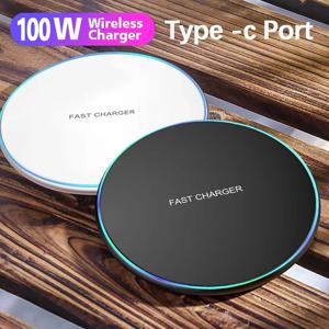 100W 무선 충전기 USB C 패드 퀵 차지 QC 3.0 아이폰 16 15 14 13 12 11 XR 8 삼성 S24 S23 S22 고속 충전 스테이션