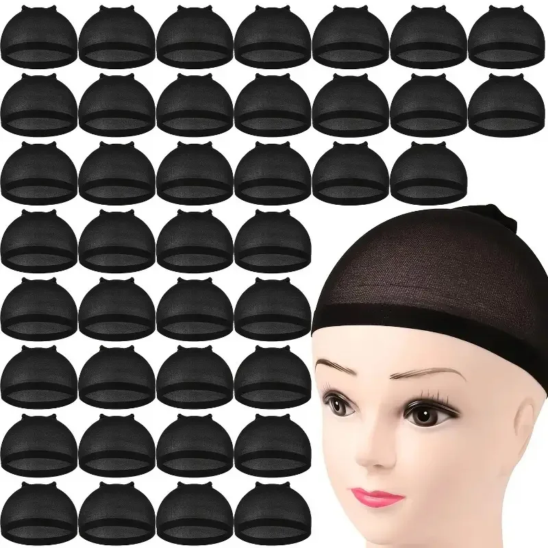 16pcs/8Pack 남여 탄성 헤어 네트 세트 모든 모발 유형 및 길이를위한 편안한 통기성 폴리 아미드 나일론 헤어 캡