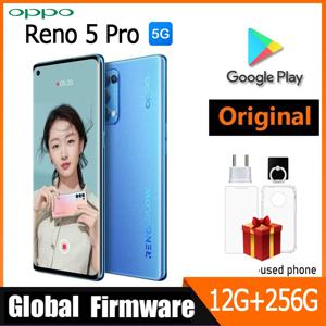 OPPO Reno 5 Pro 5G 스마트폰 글로벌 펌웨어 12GB 256GB ColorOS 11.1 6.55인치 64MP 쿼드 카메라 Dimensity 1000+ 중고폰