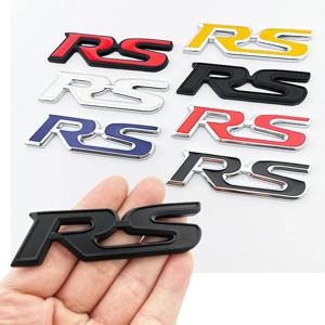 3d 금속 RS 스티커 편지 로고 자동차 앞 그릴 후면 트렁크 엠 블 럼 배지 자동차 스포츠 RS 스티커 액세서리