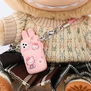Labubu 액세서리 용 Crybaby 액세서리 만화 스타일 카메라 전화 가방 봉제 인형 액세서리 펜던트 팬 생일 선물