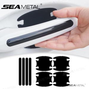 SEAMETAL 자동차 도어 핸들 보호 스티커 내마모성 스크래치 방지 검정색 보호 스트립 TPU 도어 보울 스티커