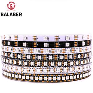 DC5V/12V WS2812B 주소 지정 가능 LED 스트립, 5050 RGB LED 스트립, WS2812 스마트 LED 조명 검정색/흰색 PCB, 방수(IP30/IP65/IP67)