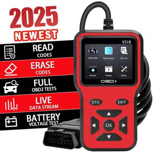 Obd2 스캐너 v518 - 즉시 코드 판독기 및 전압 확인 obdii/can 자동차에 대한 전체 시스템 진단 | 10초 오류 분석