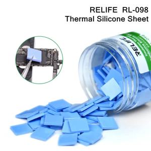 RELIFE RL-098 100PCS IC 칩용 사전 절단 절연 열 패드 높은 열 전도성 자체 접착 수리 실리콘 시트