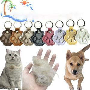 가죽 애완동물 털 보관 가방 고양이 발 키체인 DIY 수제 애완동물 추모 키체인 기념품 선물 가방 지갑
