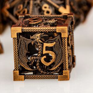 고대 금 DND 금속 주사위 D20 던전 및 드래곤 D&D 중공 드래곤 주사위 세트 D6 RPG 다면체 Rathfinder 역할 놀이 게임 Di