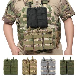 7.62/5.56mm 더블 매거진 파우치 전술 Molle AK AR M4 AR15 소총 Airsoft Paintball Mag 파우치 사냥 조끼 액세서리