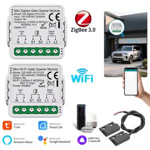 Tuya WiFi Zigbee 차고 문 오프너 컨트롤러 전동 음성 제어 게이트 오프너 모듈 110V 240V 스마트 라이프