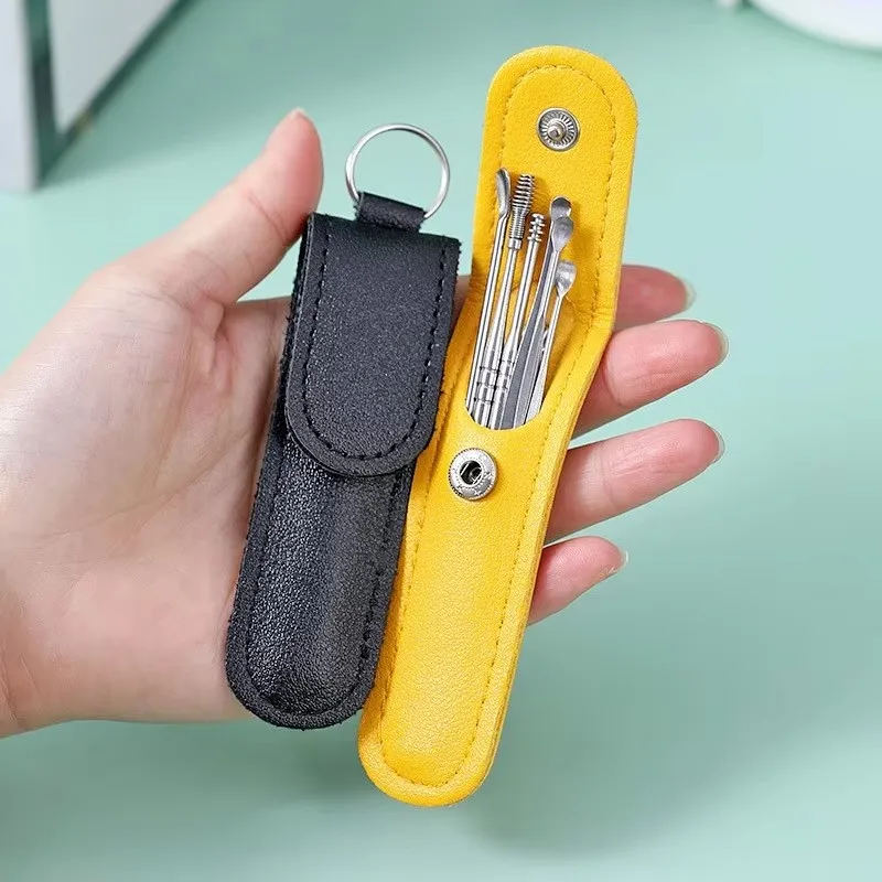 귀 청결을 위해 360도 나선형 세척 기능을 갖춘 6개의 스테인리스 스틸 귀 스푼 세트