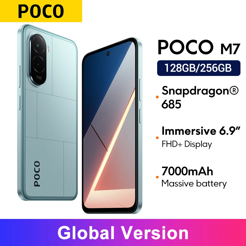 포코 M7 5G 글로벌 버전 스냅드래곤 ®   685 스마트폰 6.9인치 144Hz FHD+ 도트디스플레이 50MP 카메라 7000mAh 배터리 샤오미 하이퍼OS 2 NFC