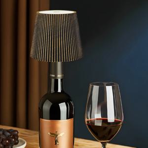 1pc, 무선 와인 병 램프 헤드, 3 가지 모드 디 밍이 가능한 빛, USB 충전식 배터리 침대 옆 휴대용 터치 LED 병 램프