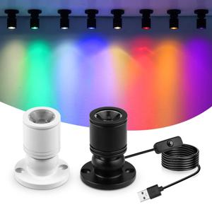 표면 장착 미니 USB 5V 1W LED 스포트 라이트 회전식 천장 조명 쥬얼리 쇼케이스 카운터 옷장 캐비닛 선반 스포트라이트