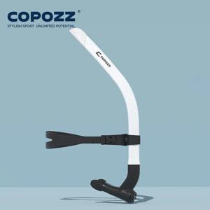 COPOZZ 프론트 헤드 수영 훈련 스노클 실리콘 마우스피스 주니어 수영 선수 여성 남성 청소년을위한 전체 건식 다이빙 장비