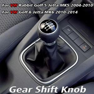폭스 바겐 폭스 바겐 골프 5 V MK5 MK6 제타 R32 2004-2014 자동차 스타일링을위한 가죽 부츠 칼라 케이스가있는 5/6 스피드 스틱 기어 시프트 노브