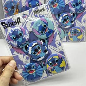 5pcs 무작위 디즈니 릴로 & 스티치 바 배지 스티치 배지 스티치 Diy 장식 44mm 브로치 파티 생일 어린이 선물