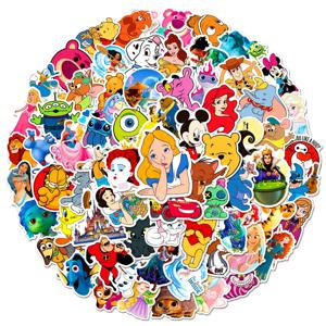 100Pcs 디즈니 혼합 만화 스티치 스티커 미키 데칼 DIY 노트북 수하물 전화 오토바이 방수 스티커 어린이 장난감