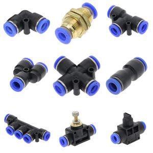 공압 피팅 튜브 커넥터 피팅 에어 퀵 워터 파이프 푸시 인 호스 퀵 커플링, 4mm, 6mm, 8mm, 10mm, 12mm, PU PY PK