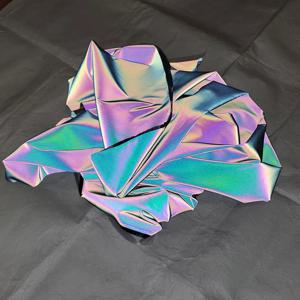 레인보우 반사 패브릭 다채로운 고휘도 DIY 의류 의류 디자이너 천 매직 그라데이션 색상, DIY 제작