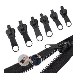 6pcs 인스턴트 지퍼 유니버설 인스턴트 수정 지퍼 수리 키트 교체 우편 슬라이더 치아 구조 DIY 바느질을위한 새로운 디자인