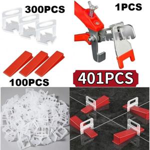 401PCS 1-3mm 클립 타일 레벨링 시스템 세트 바닥 벽 스페이서 타일링 도구 수동 타일 레벨링 시스템 도구 세트