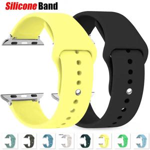 Apple Watch 스트랩 용 실리콘 밴드 44mm 45mm 40mm 41mm 42-38mm 45mm 스포츠 팔찌 iwatch 시리즈 8 7 6 5 4 3 SE 9 Ultra 2 49mm