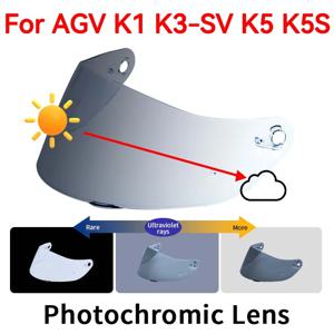 AGV K5 K5S K5-S K3SV K3-SV K1 헬멧 안경 스크린 실드 앞 유리 액세서리 부품 자동 색상 렌즈 용 포토 크로 믹 바이저