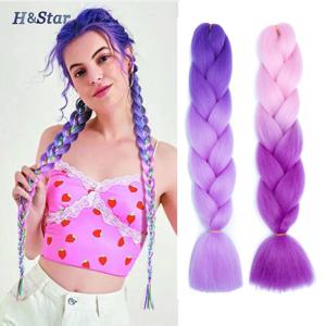 H & STAR 여성용 합성 점보 브레이드, 헤어 액세서리, 헤어 연장, DIY 헤어 알로로, 24 인치, 100 G/Pack