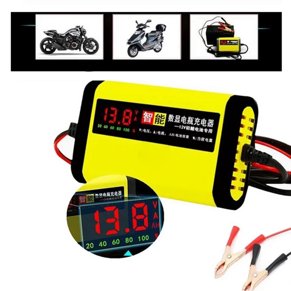 12V 2A 6A 자동차 배터리 충전기 LED 디스플레이 100-240V EU 자동 오토바이 납산 배터리에 대 한 스마트 자동차 오토바이 충전기