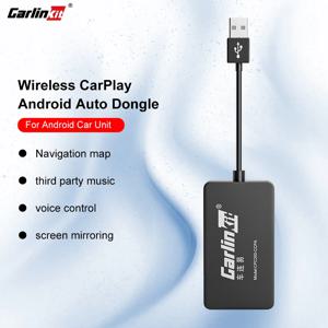 Carlinkit 무선 카플레이 안드로이드 자동 무선 동글, 안드로이드 자동차 내비게이션 플레이어, 미러 스크린, 스포티파이 웨이즈 USB 어댑터