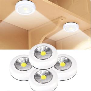 COB LED 캐비닛 하부 조명 (접착 스티커 포함) 무선 야간 조명 가정용 벽등 AAA 배터리 구동 옷장/옷장 조명