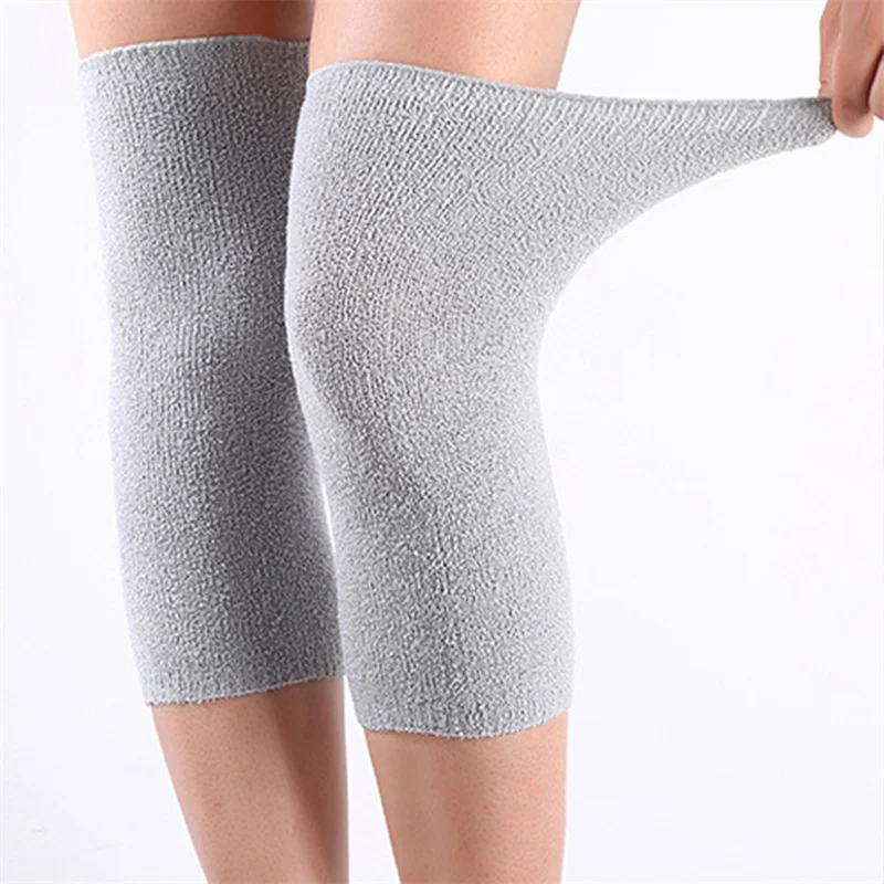 1 쌍 겨울 따뜻한 무릎 패드 대나무 숯 보호 장비 여성 노인 Kneepad 지원 겨울 실행 무릎 보호대