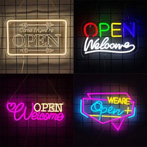 비즈니스용 LED 네온 오픈 사인, 파티 바 살롱 매장용 LED 네온 조명 호텔 벽 장식이 열려 있습니다. USB 전원