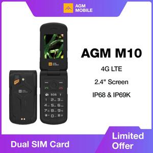 AGM 노인용 견고한 플립 전화기, M10 듀얼 SIM 카드, 대형 단추 FM 라디오, 푸시 단추 SOS 통화, 큰 스피커 포함, 카드 슬롯 3 개