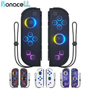 Nintendo Switch/OLED/Lite용 게임패드 - RGB LED(L/R) 조이패드, NS Joycon용 터보 이중 진동 무선 컨트롤러