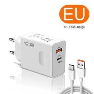 총 120W 멀티 포트 USB 고속 충전 3.0 고속 충전기 타입 C PD 휴대폰 벽면 어댑터 (아이폰 16, 삼성 S24, 샤오미 15 호환)