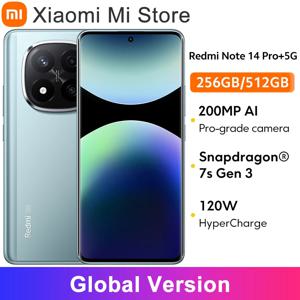 글로벌 버전 Xiaomi Redmi Note 14 Pro Plus 5G 스마트폰 200MP AI 카메라 금어초 ®   7s 3세대 120W 하이퍼충전 120Hz