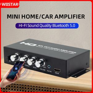 ST-838 HiFi 2.1 채널 전력 증폭기 Bluetooth 호환 5.0, 20Wx2 서브우퍼 증폭기 사운드 앰프 저음 및 고음 조정