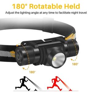 VIKEFON LED 헤드램프 고출력 1000LM 헤드라이트 18650 충전식 헤드 토치 캠핑 사냥 야외 방수 손전등
