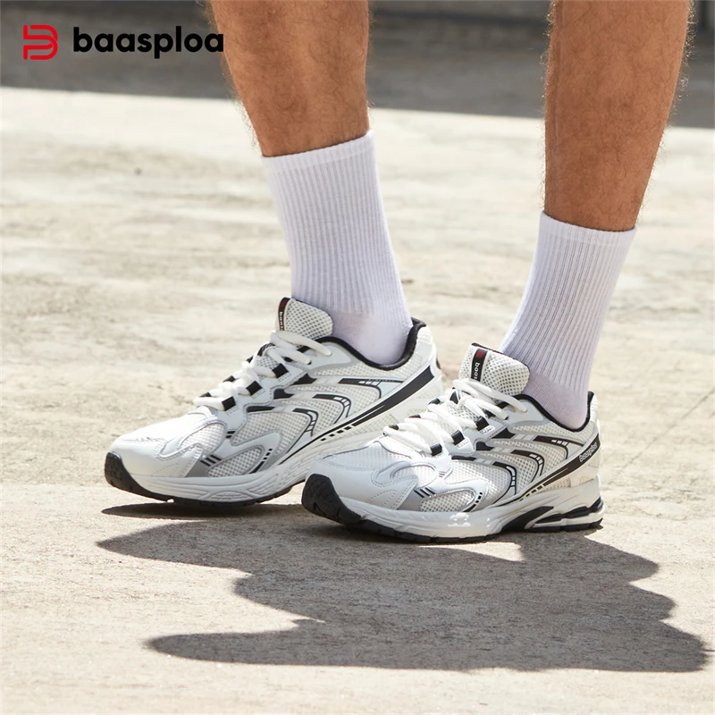 Bassploa 남성 운동화 패션 경량 메쉬 통기성 스포츠 신발 남성 캐주얼 미끄럼 방지 운동화 스니커즈